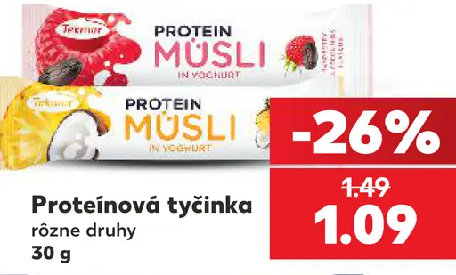 Tekmar proteínová müsli tyčinka – rôzne druhy