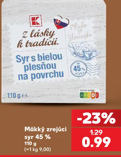 Z lásky k tradíciám Mäkký zrejúci syr 45%