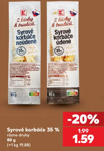 Z lásky k tradícii Syrové korbáče 35 %, rôzne druhy