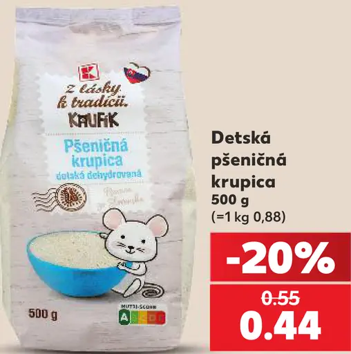 Z lásky k tradícii detská pšeničná krupica