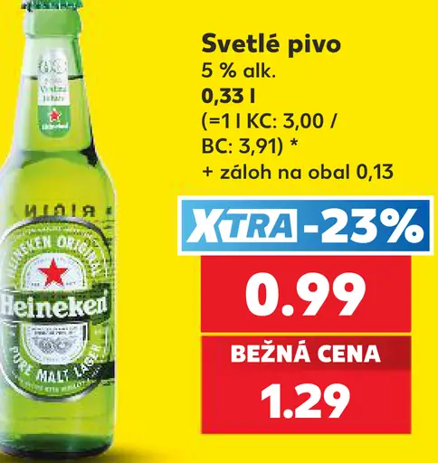 Heineken svetlé pivo plechovka