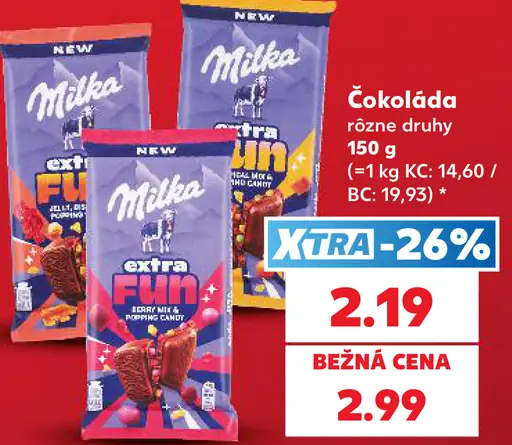 Čokoláda rôzne druhy Milka