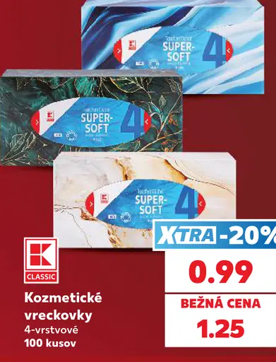 K-Classic kozmetické vreckovky 4-vrstvové