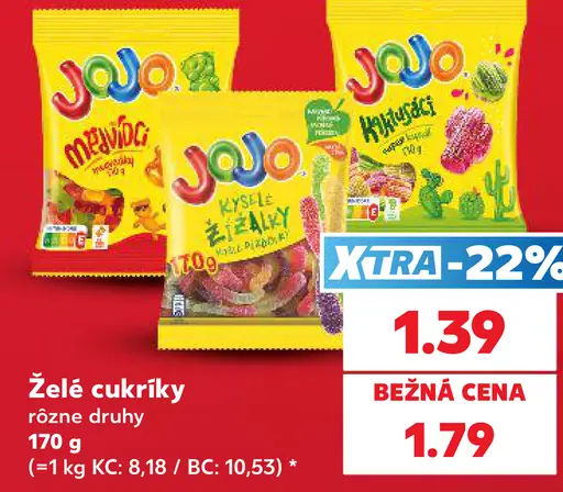 Jojo želé cukríky kyslé a želé rôzne druhy