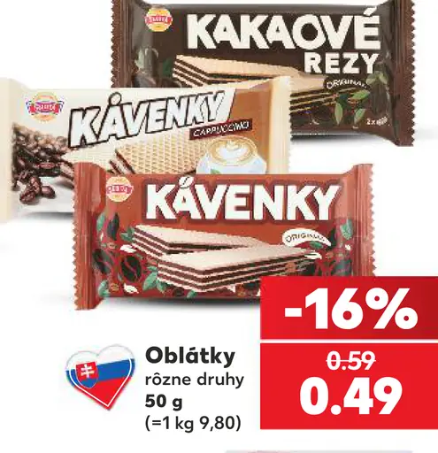 Oblátky Kakaové rezy a Kávenky Cappuccino, Original