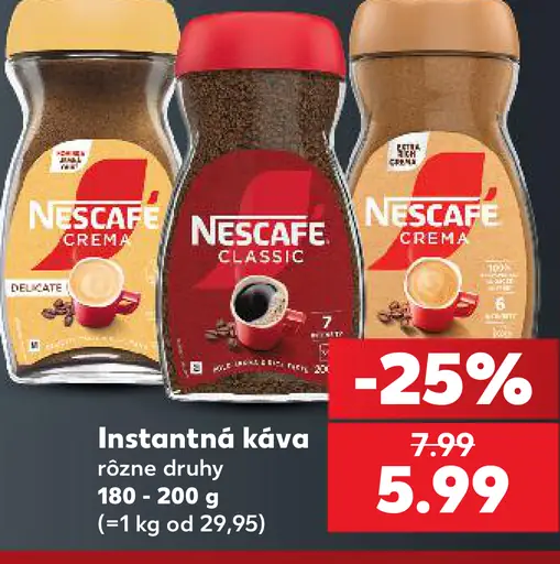 Nescafé Classic a Nescafé Crema instantná káva