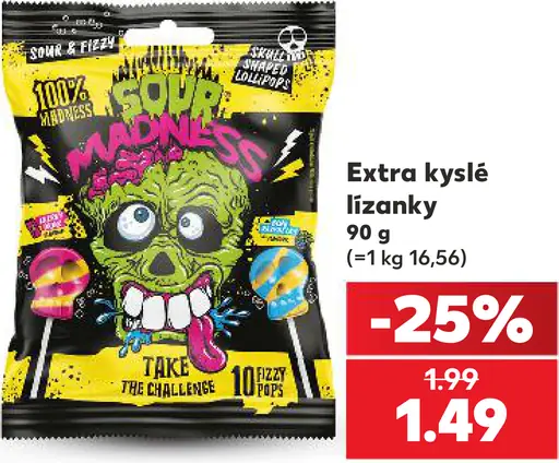 Sour Madness extra kyslé lízanky