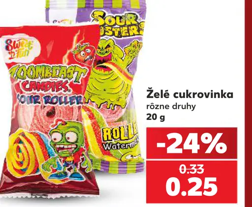 Želé cukrovinka – rôzne druhy