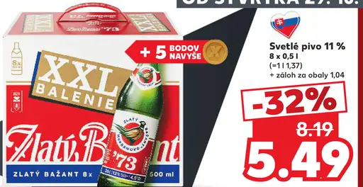 Zlatý Bažant '73 pivo svetlý ležiak