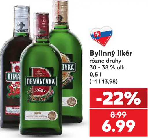 Demänovka bylinný likér rôzne druhy