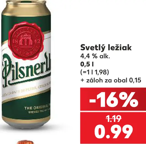 Pilsner Urquell Svetlý ležiak plechovka