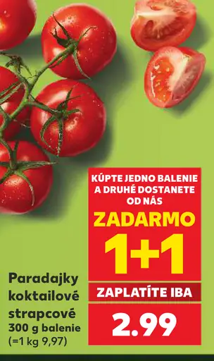Paradajky koktailové strapcové