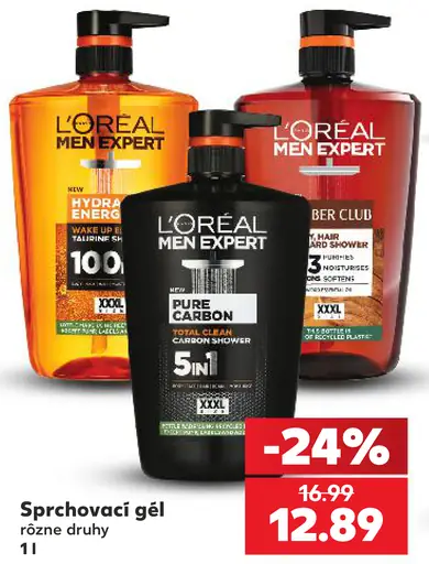 L'Oréal Men Expert sprchovací gél, rôzne druhy