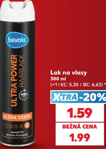 Bevola lak na vlasy Ultra Power Hairlack
