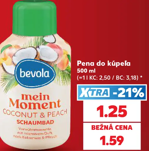 Bevola pena do kúpeľa Mein Moment Coconut & Peach