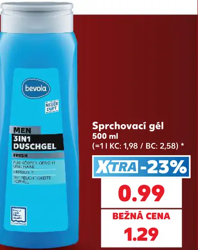 Bevola sprchovací gél Men 3in1 Fresh