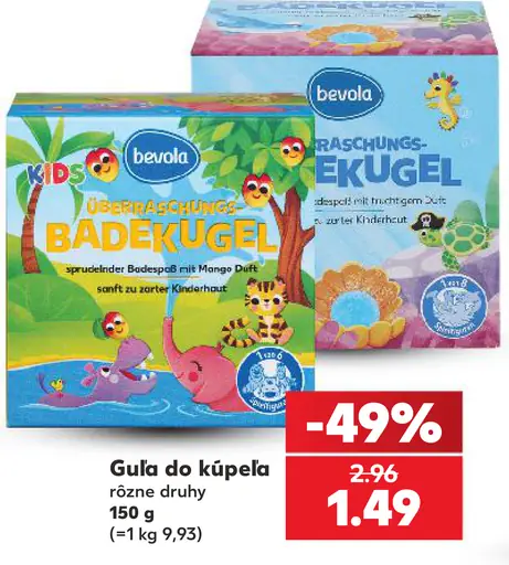Bevola guľe do kúpeľa, rôzne druhy