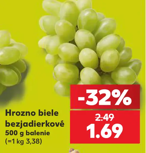 Hrozno biele bezjadierkové