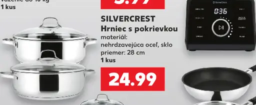 Silvercrest Hrniec s pokrievkou, nehrdzavejúca oceľ, sklenená pokrievka