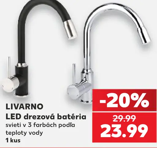 Livarno LED drezová batéria, 3 farby podľa teploty vody