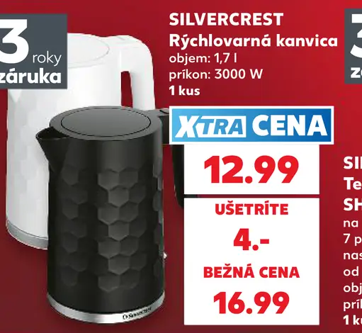 SilverCrest Rýchlovarná kanvica