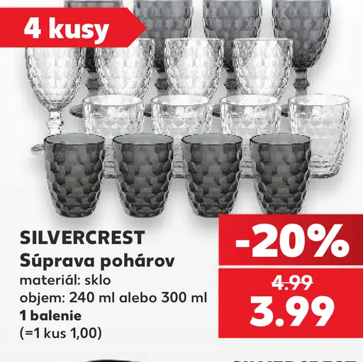 Silvercrest súprava pohárov