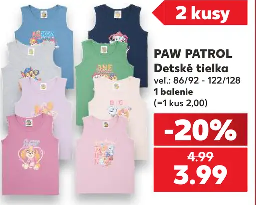 Paw Patrol Detské tielka