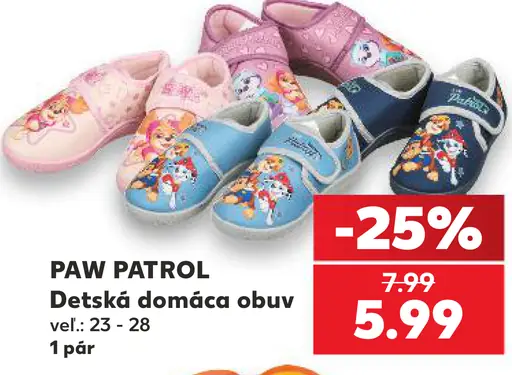 Paw Patrol detská domáca obuv
