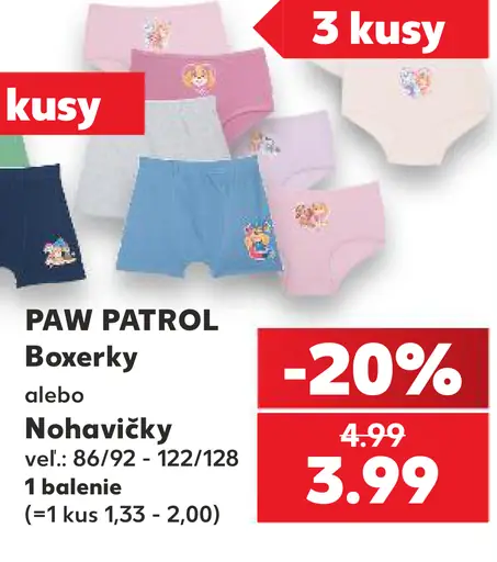 Paw Patrol detské boxerky alebo nohavičky