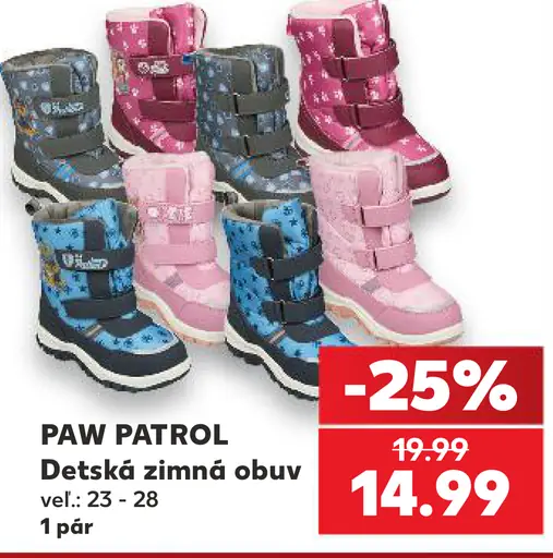 Paw Patrol detská zimná obuv