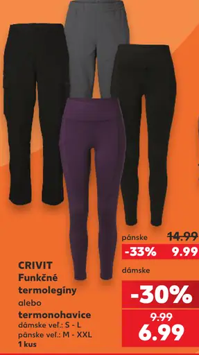 Crivit Funkčné termolegíny alebo termo­nohavice