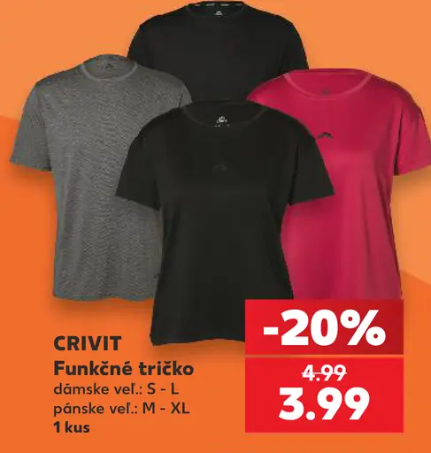 CRIVIT funkčné tričko – dámske a pánske varianty