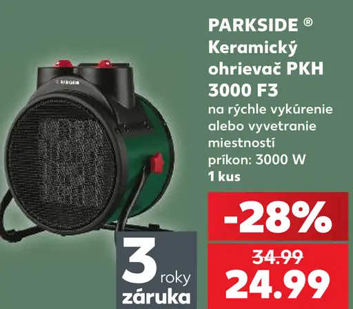 Parkside keramický ohrievač PKH 3000 F3