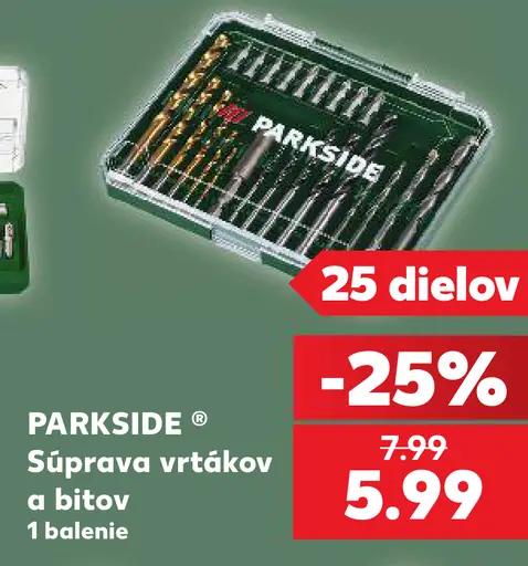 Parkside Súprava vrtákov a bitov