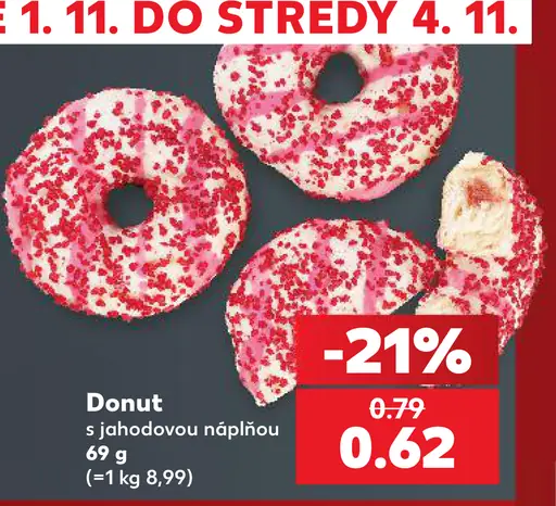 Donut s jahodovou príchuťou