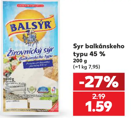 Syr balkánskeho typu 45 %