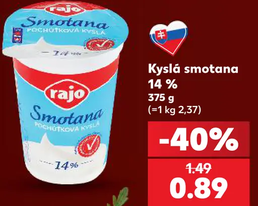 Kyslá smotana 14%