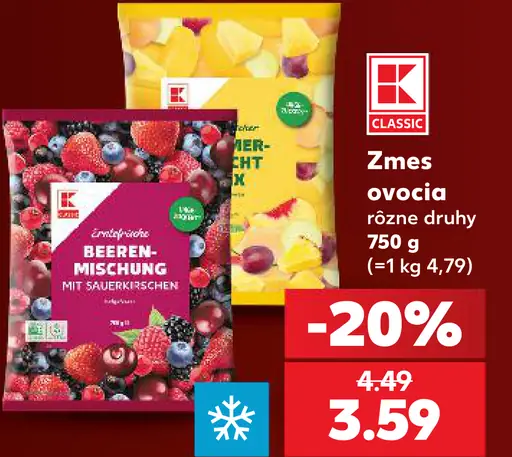K-Classic Zmes ovocia rôzne druhy