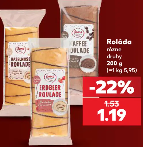 Jomo Rouláda – lieskovcová, jahodová a kávová