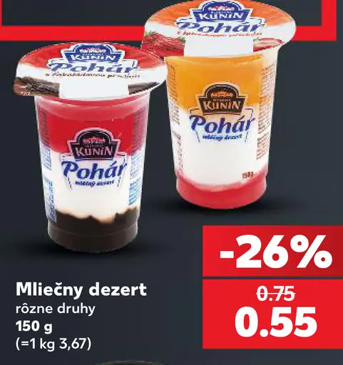 Kunin Mliečny dezert rôzne druhy