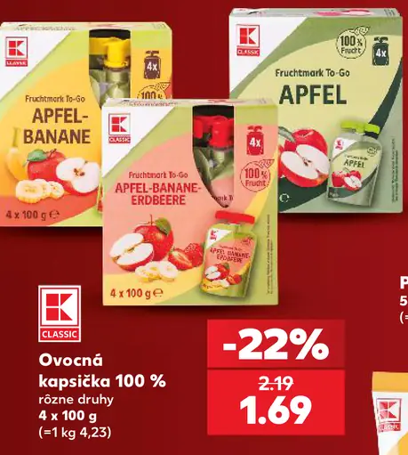 K-Classic Ovocná kapsička 100% rôzne druhy
