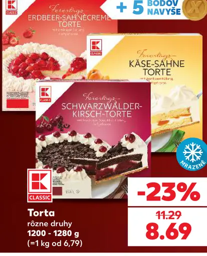 K-Classic Mrazená torta rôzne druhy