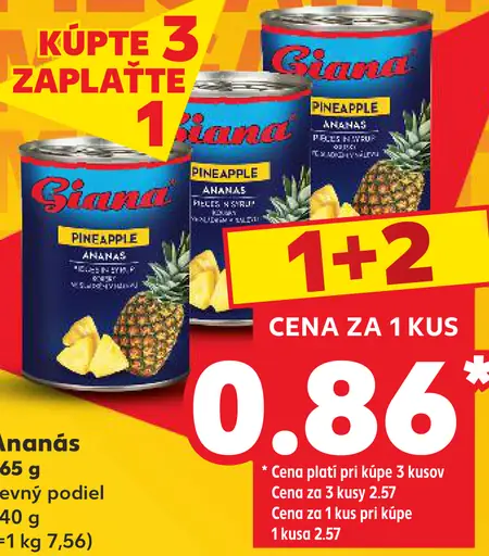 Giana ananás kúsky v sladkom náleve
