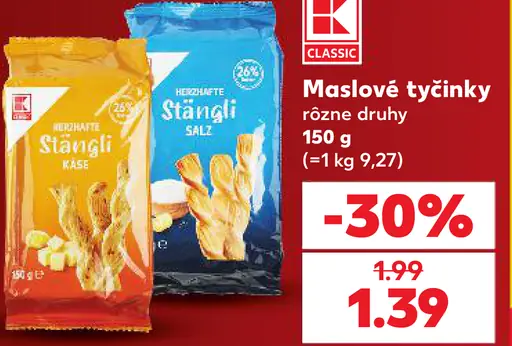 K-Classic maslové tyčinky rôzne druhy