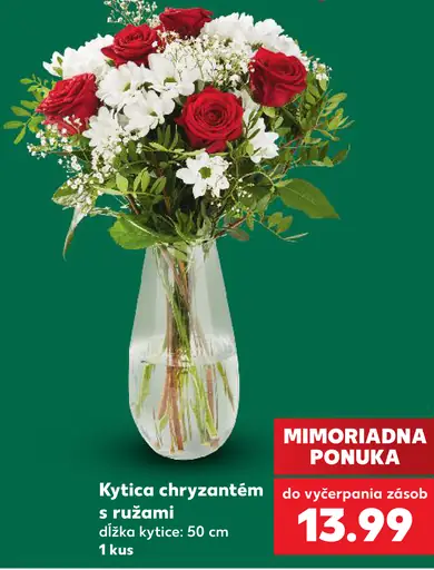 Kytica chryzantém s ružami, dĺžka kytice 50 cm