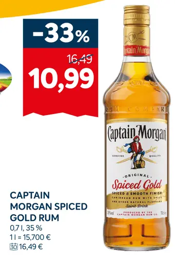 CAPTAIN MORGAN SPICED GOLD RUM