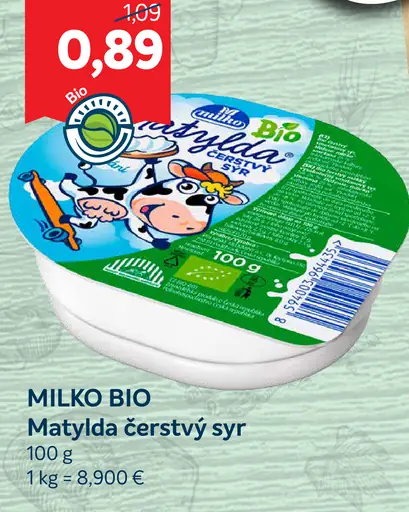 MILKO BIO Matylda čerstvý syr