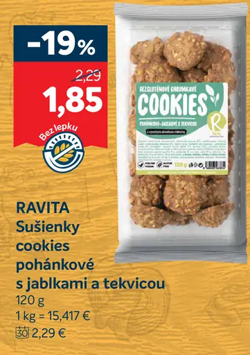 Sušienky cookies pohánkové s jablkami a tekvicou