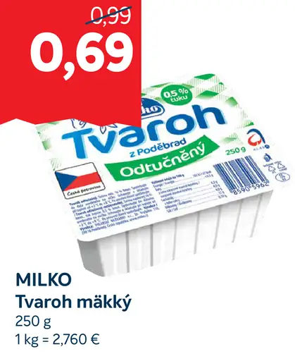 MILKO Tvaroh mäkký