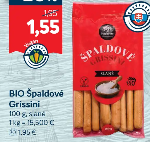 BIO Špaldové Grissini